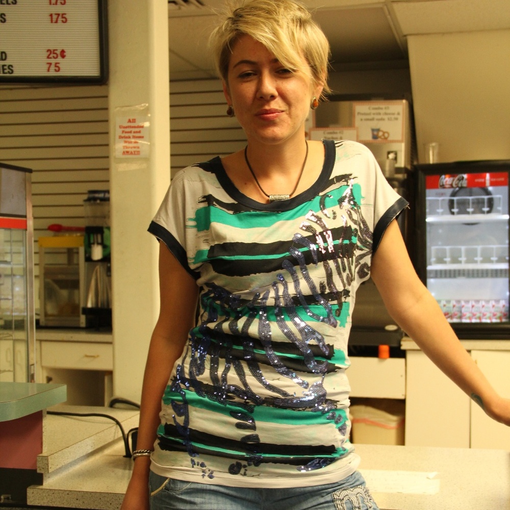 Desigual zebra glitter shirt